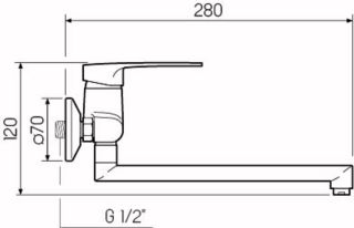 Настенный смеситель для кухни РМС SL52-005-2 хром